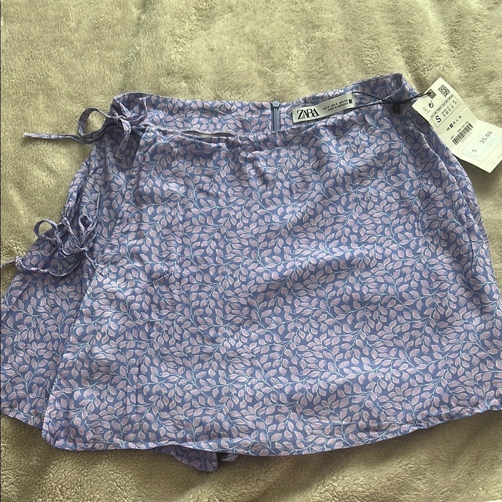 Zara Lavender Leaf Print Skort